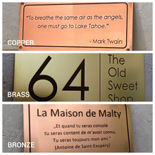 Custom metal plaques, house signs, business signage and commemorative plaques, made to order in real bronze, copper and brass by 3Dprintshed