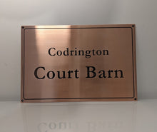 Engraved Copper Plaques with Personalised Text - Name Plaques - Custom House Signs - Custom Sizes Available - Solid Metal