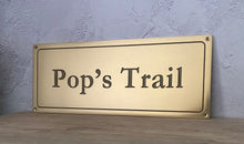 Brass custom sign, personalized brass metal plaque with engraved text, custom-made by 3Dprintshed