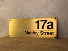 Brass address sign, brass metal house plaque made from solid brass with polished finish - 3Dprintshed
