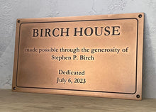 Custom bronze plaque or sign with aged patina finish, personalized and made to order by 3Dprintshed