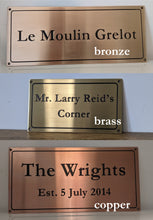 Engraved Copper Plaques with Personalised Text - Name Plaques - Custom House Signs - Custom Sizes Available - Solid Metal