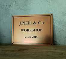 Engraved metal plaque made from real bronze, solid bronze text sign with engraved text & border - 3Dprintshed
