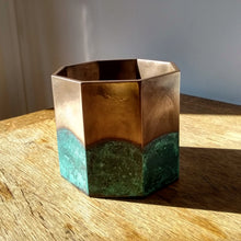 Custom bronze planter - real bronze plant pot with patina on lower half - 3Dprintshed - Custom home decor in bronze, copper, iron & stone