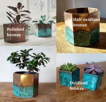 Bronze planters - bronze oxidised plant pots with / without patina - 3Dprintshed - Wall art & home decor in bronze, copper, iron & stone